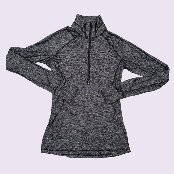 LULULEMON Race Your Pace 1/2 Zip Sweatshirt Heathered Grey Women's Size 6 - Picture 1 of 5